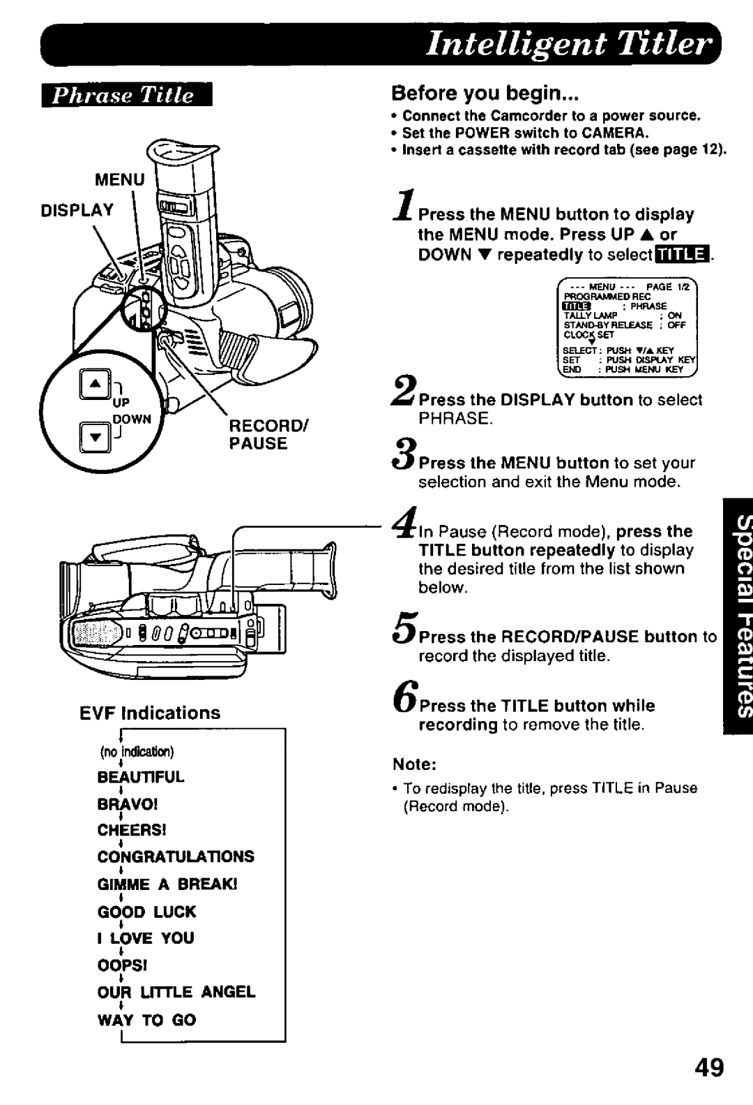 Panasonic PV-L958 manual 