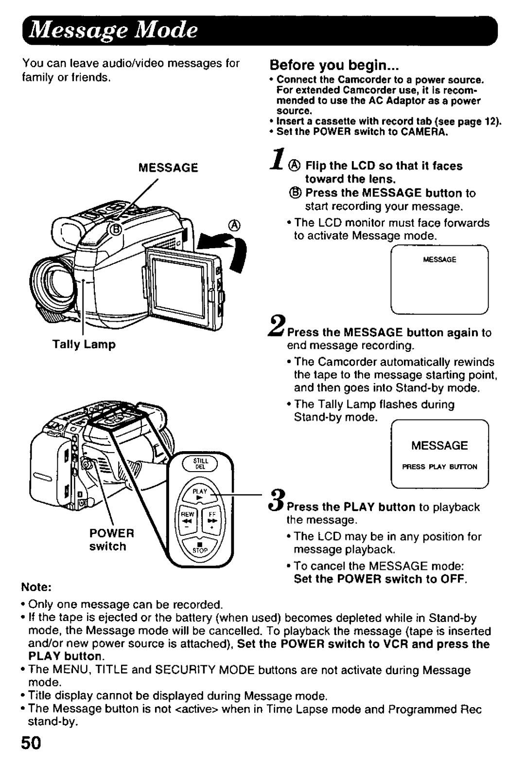 Panasonic PV-L958 manual 