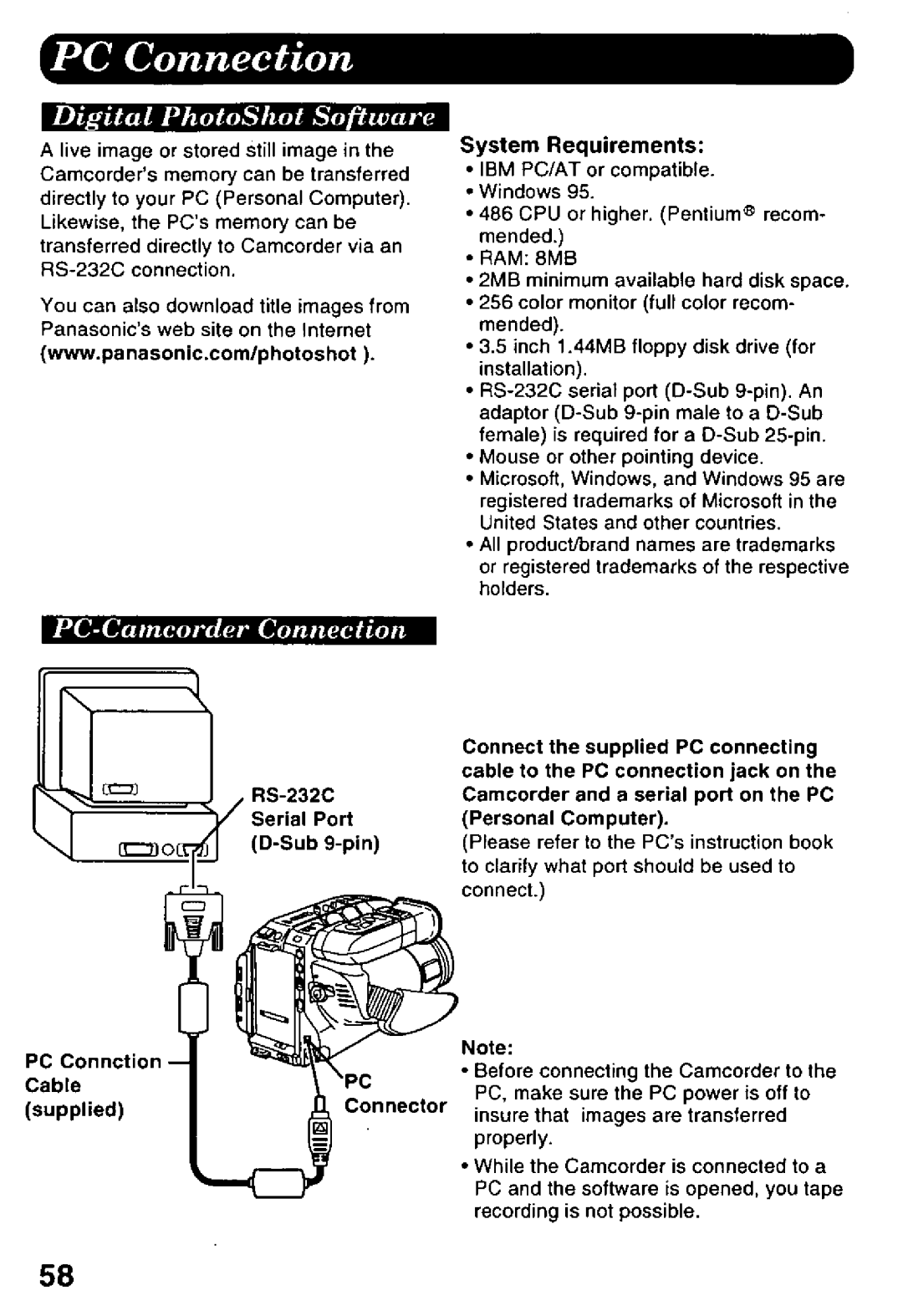 Panasonic PV-L958 manual 