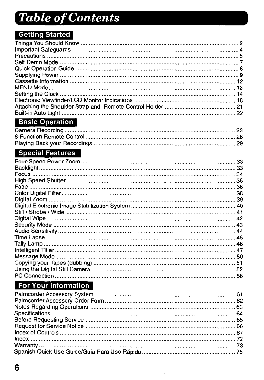 Panasonic PV-L958 manual 