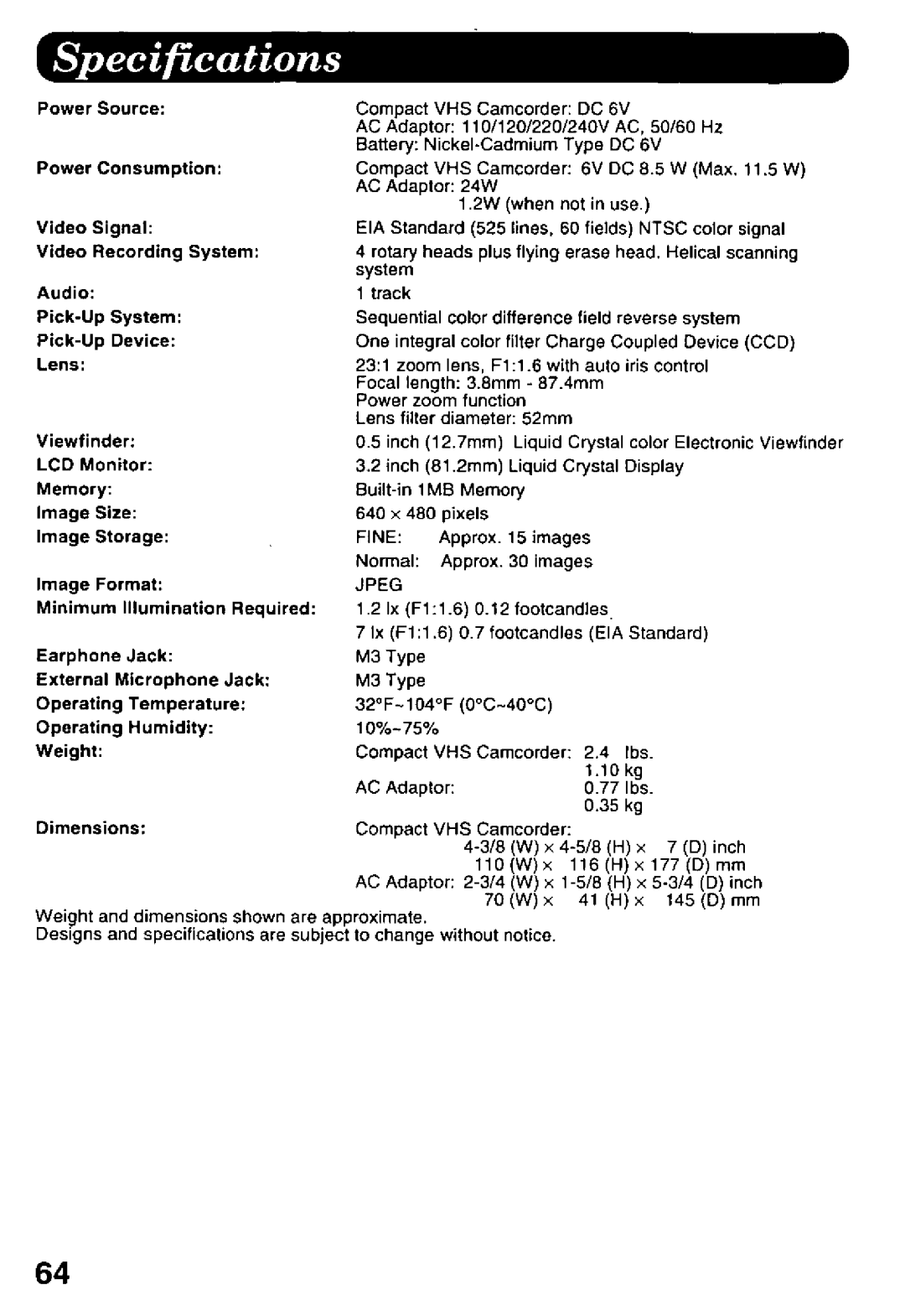 Panasonic PV-L958 manual 