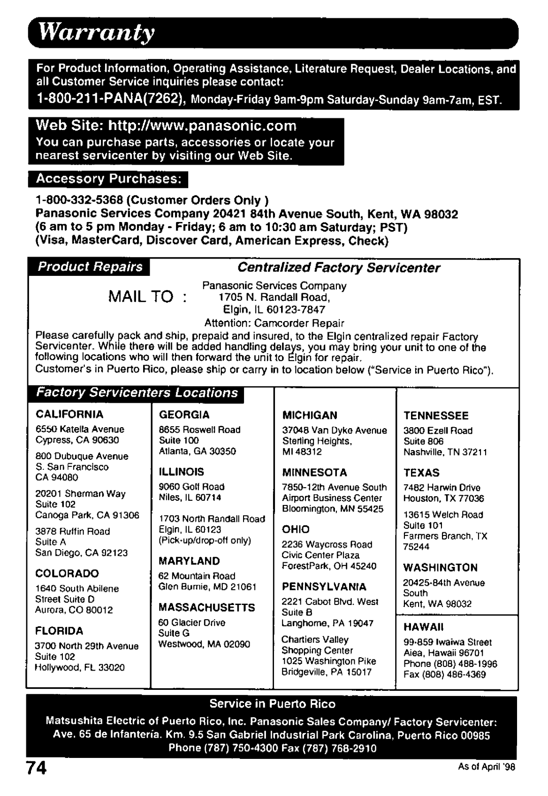 Panasonic PV-L958 manual 