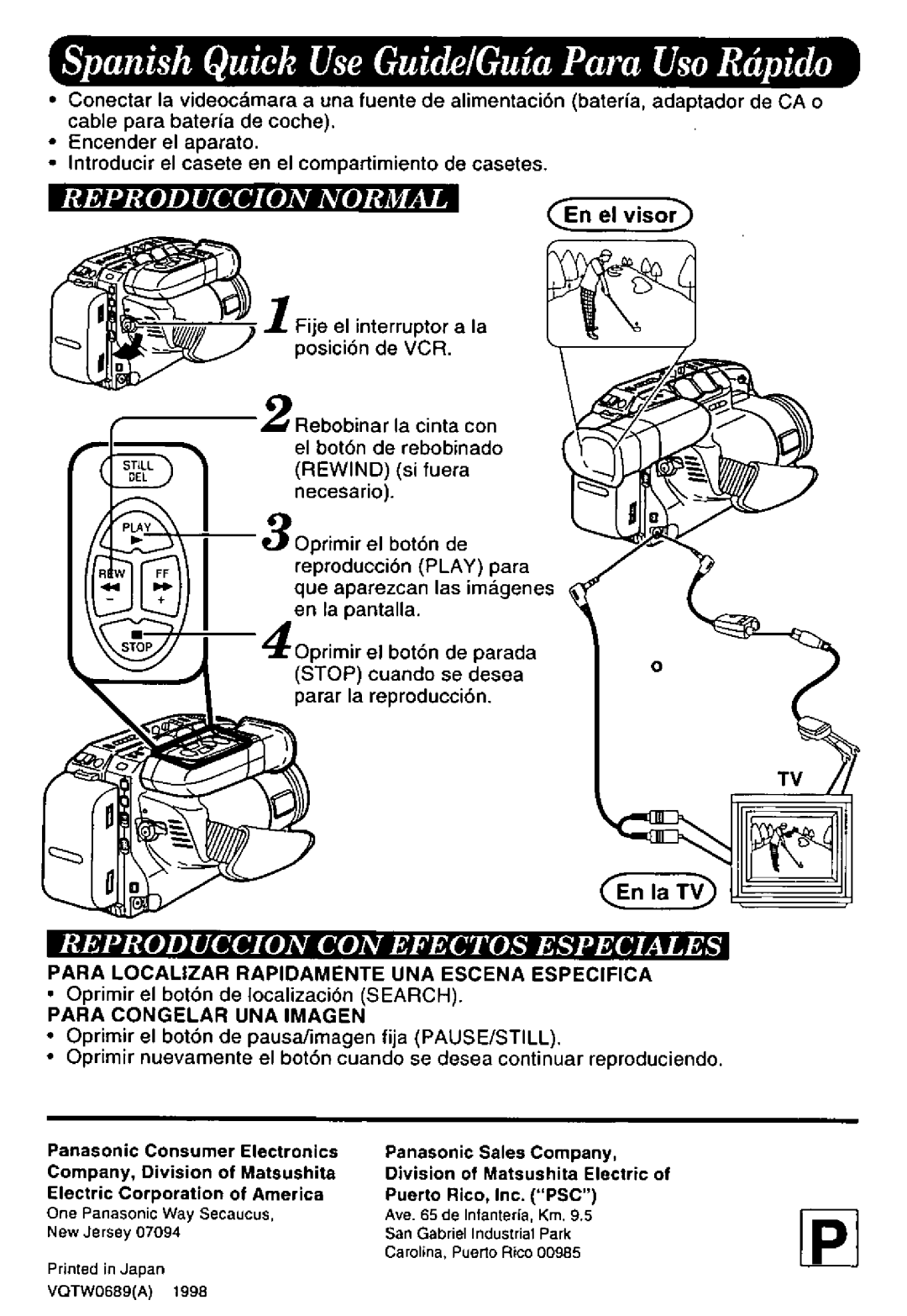 Panasonic PV-L958 manual 