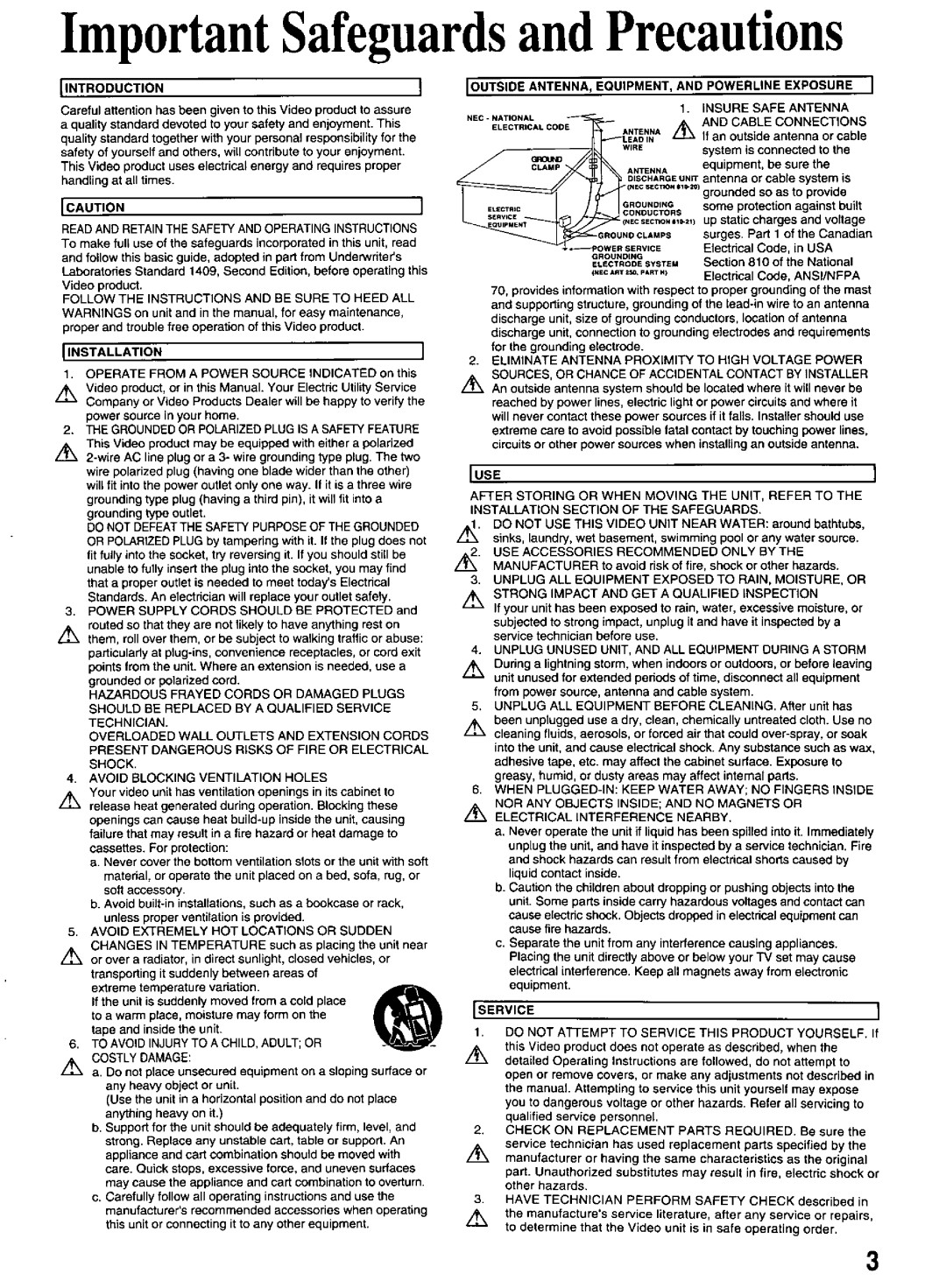 Panasonic PV-M1326W manual 