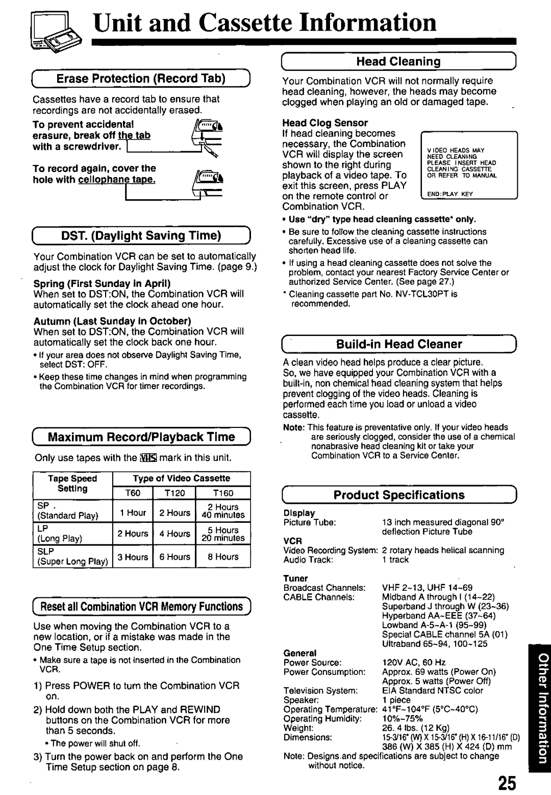 Panasonic PV-M1338 manual 