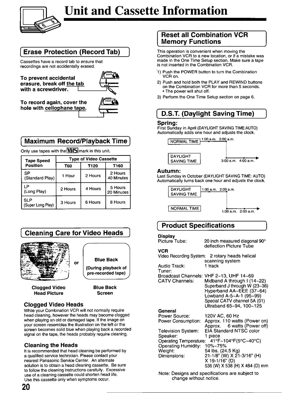 Panasonic PV-M2036 manual 