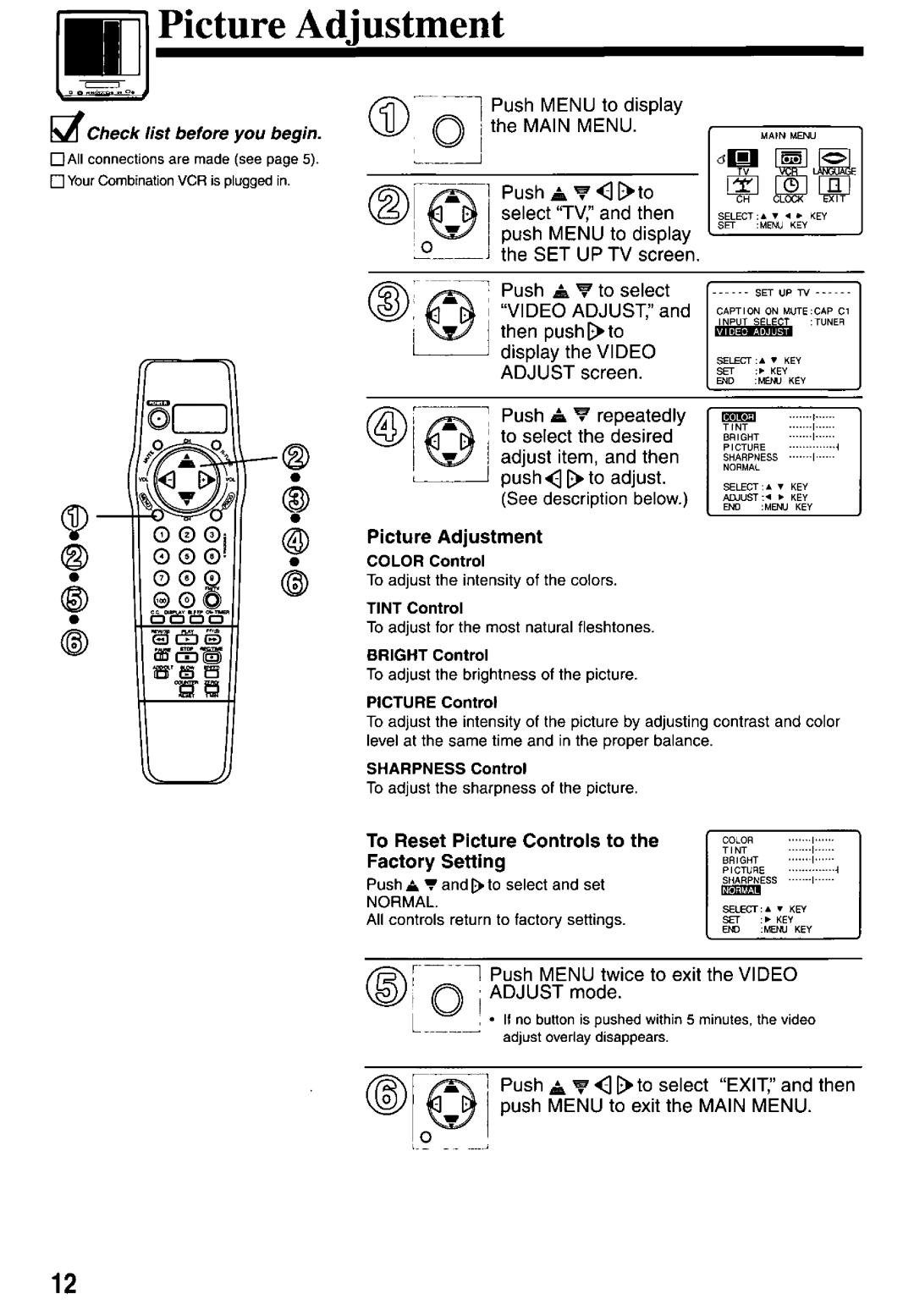 Panasonic PV-M2037 manual 