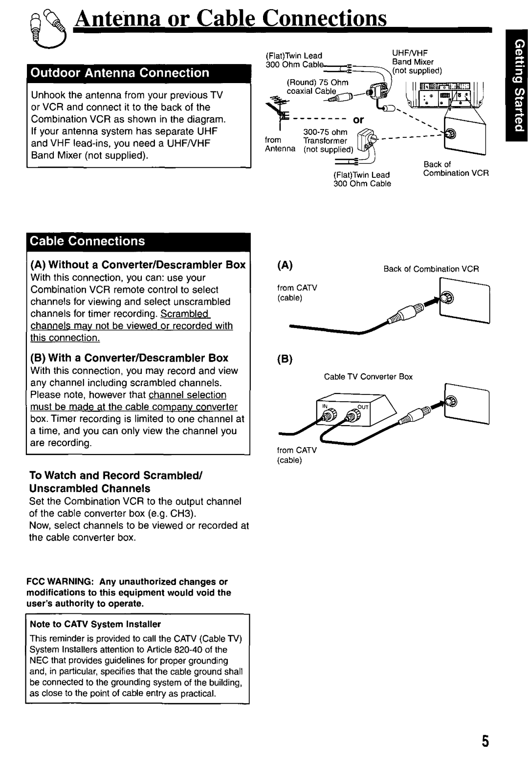 Panasonic PV-M2037 manual 