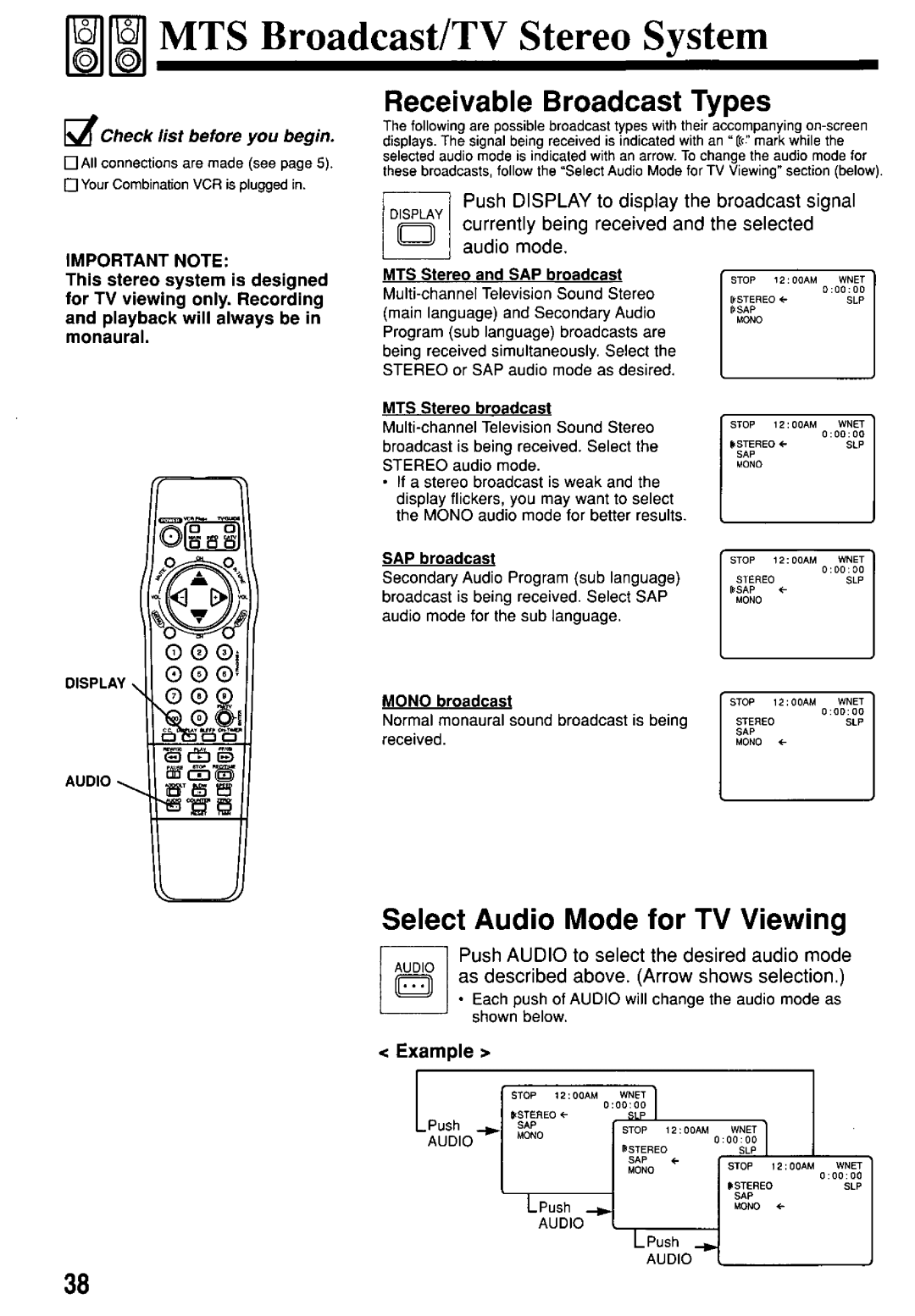 Panasonic PV-M2057 manual 