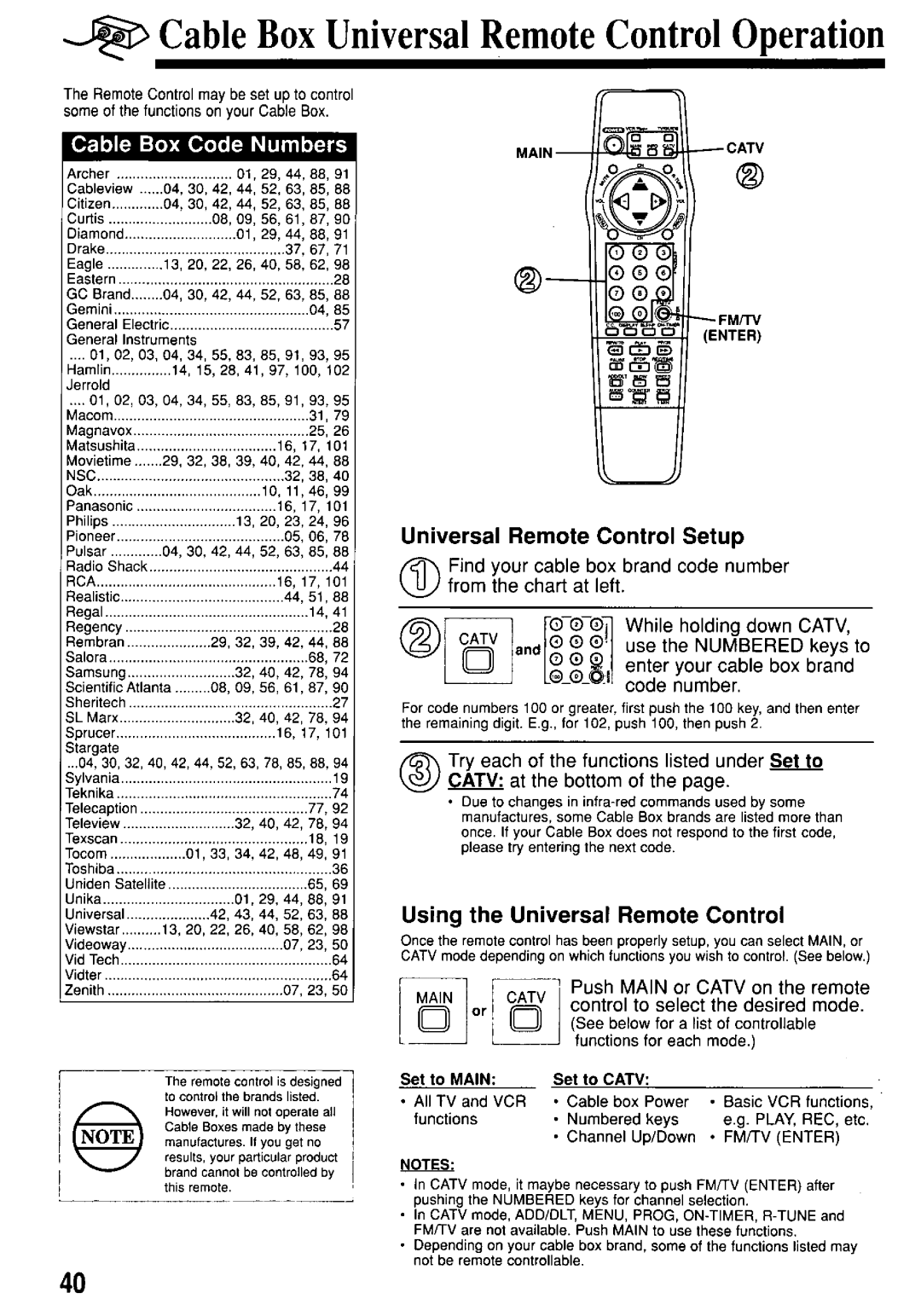 Panasonic PV-M2057 manual 