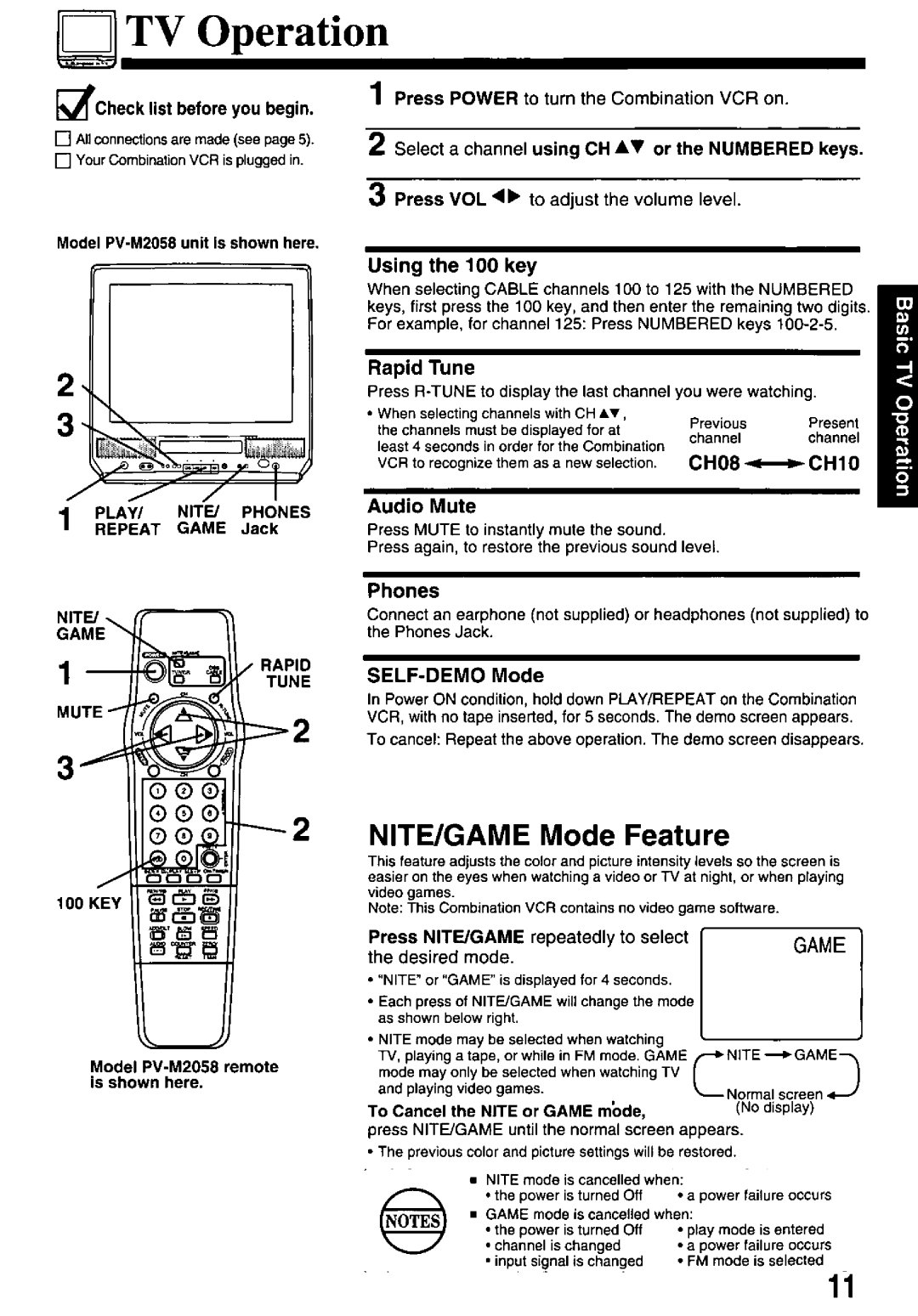 Panasonic PV-M2048, PV-M2058 manual 