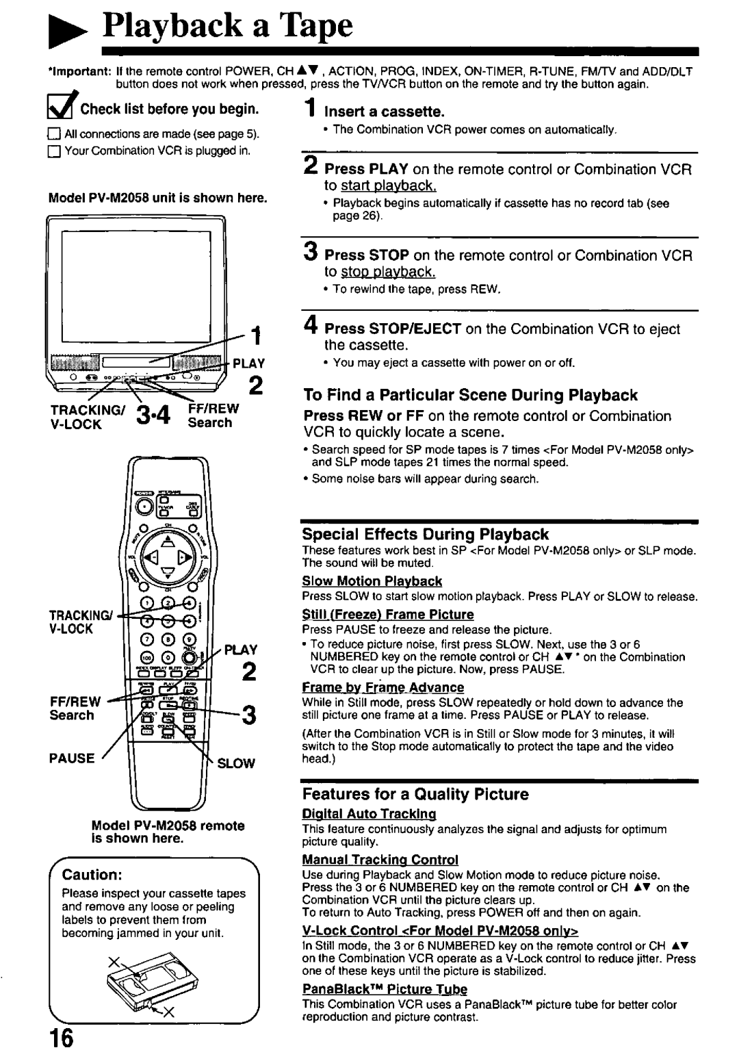 Panasonic PV-M2058, PV-M2048 manual 