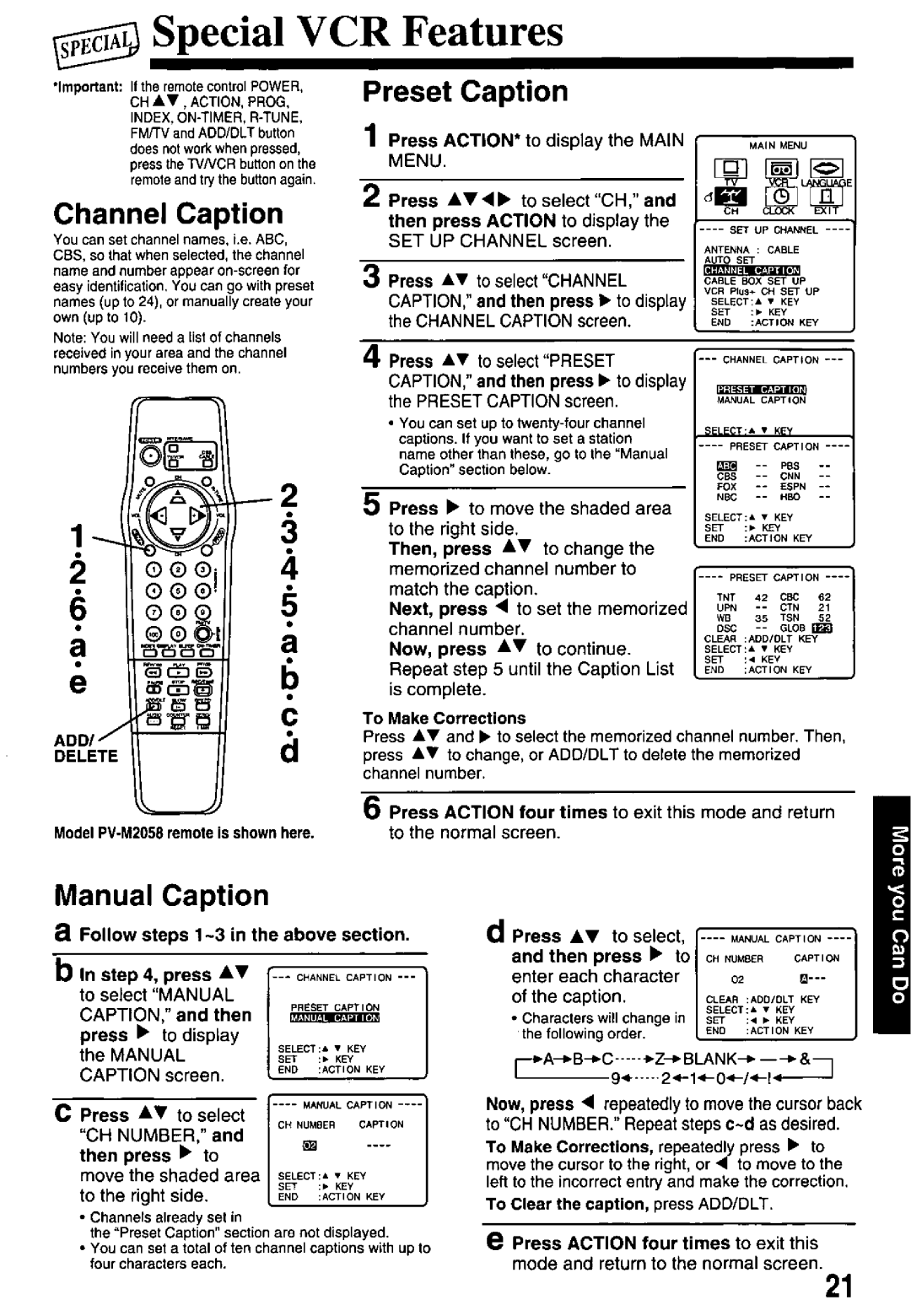 Panasonic PV-M2048, PV-M2058 manual 