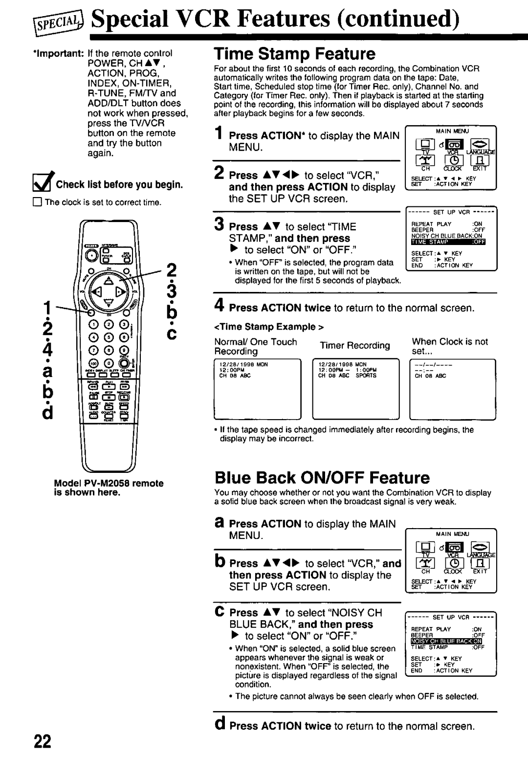 Panasonic PV-M2058, PV-M2048 manual 