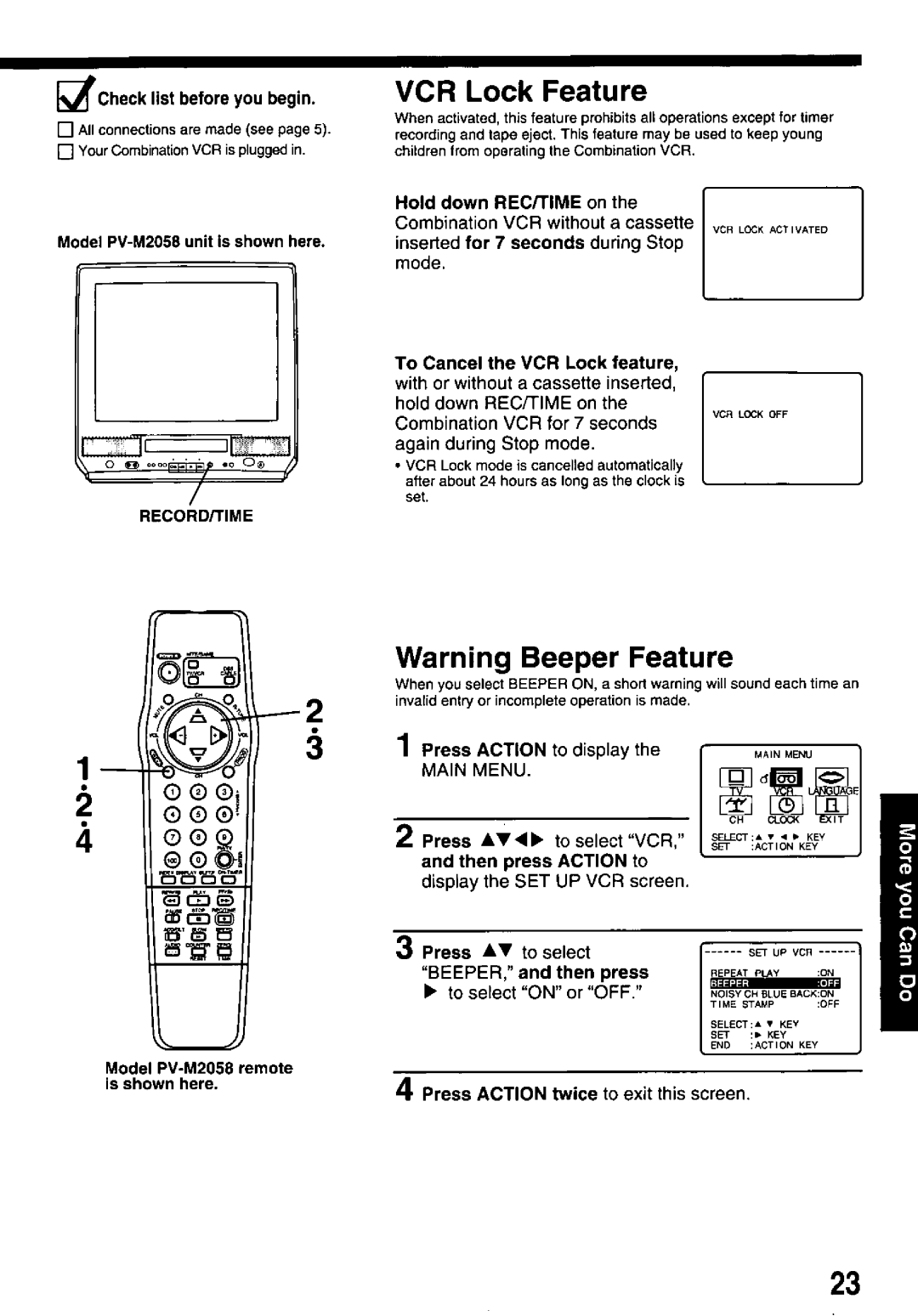 Panasonic PV-M2048, PV-M2058 manual 