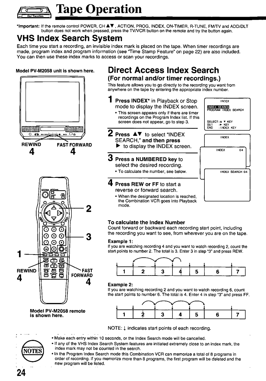 Panasonic PV-M2058, PV-M2048 manual 