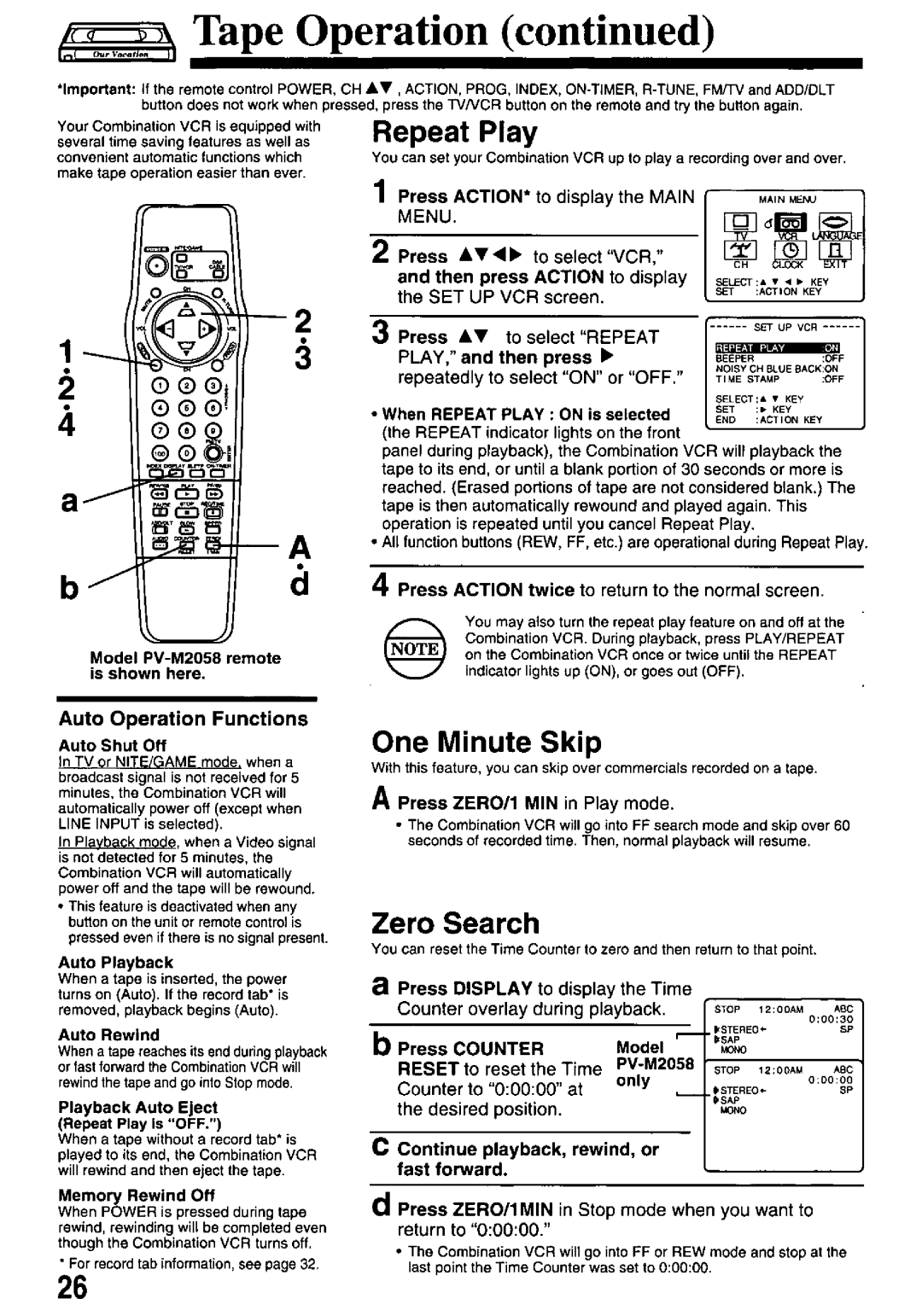 Panasonic PV-M2058, PV-M2048 manual 