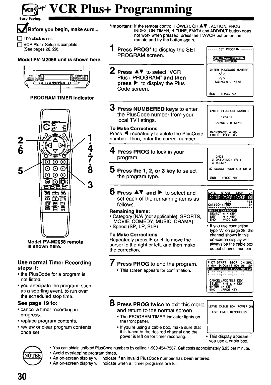 Panasonic PV-M2058, PV-M2048 manual 