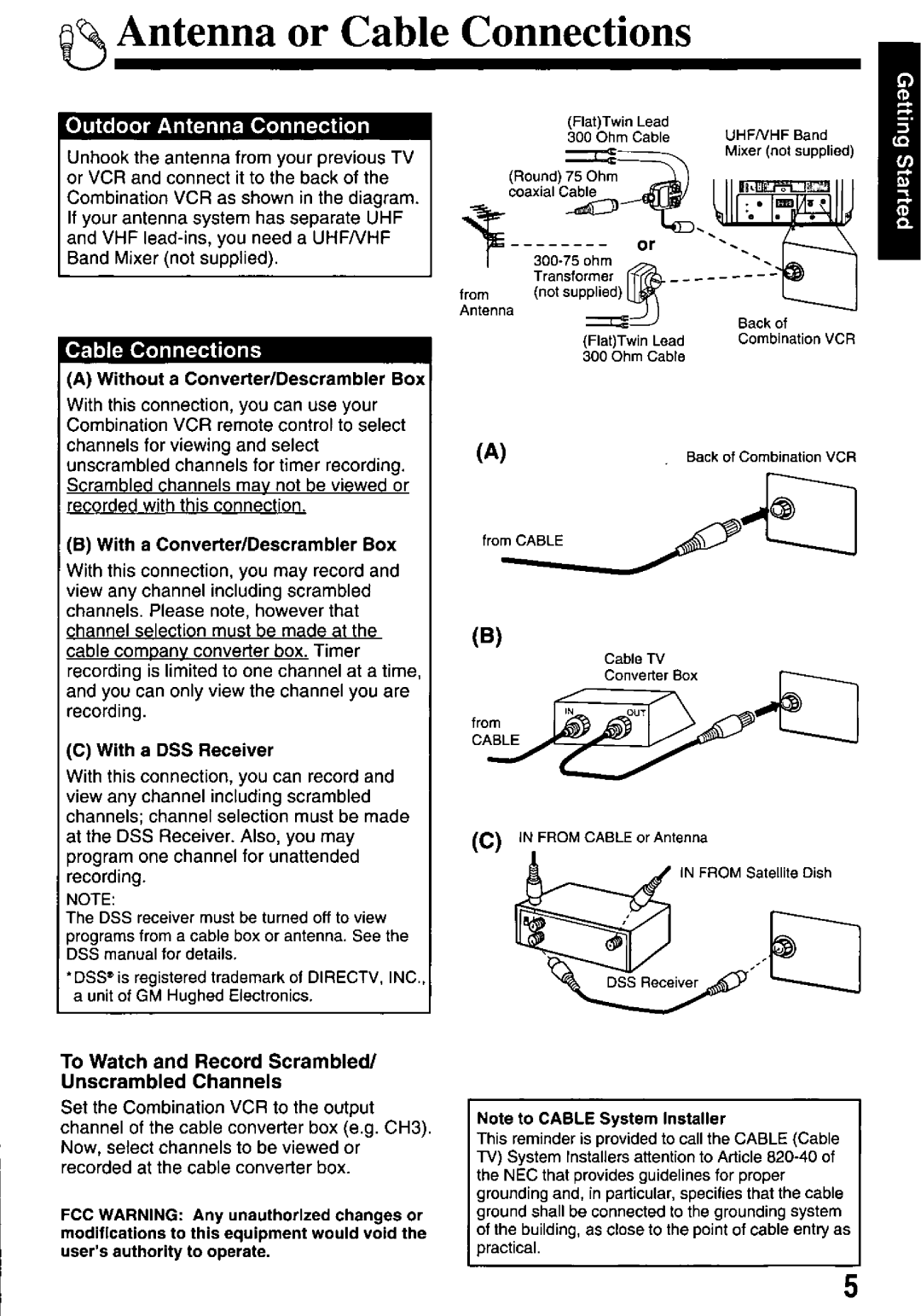 Panasonic PV-M2048, PV-M2058 manual 