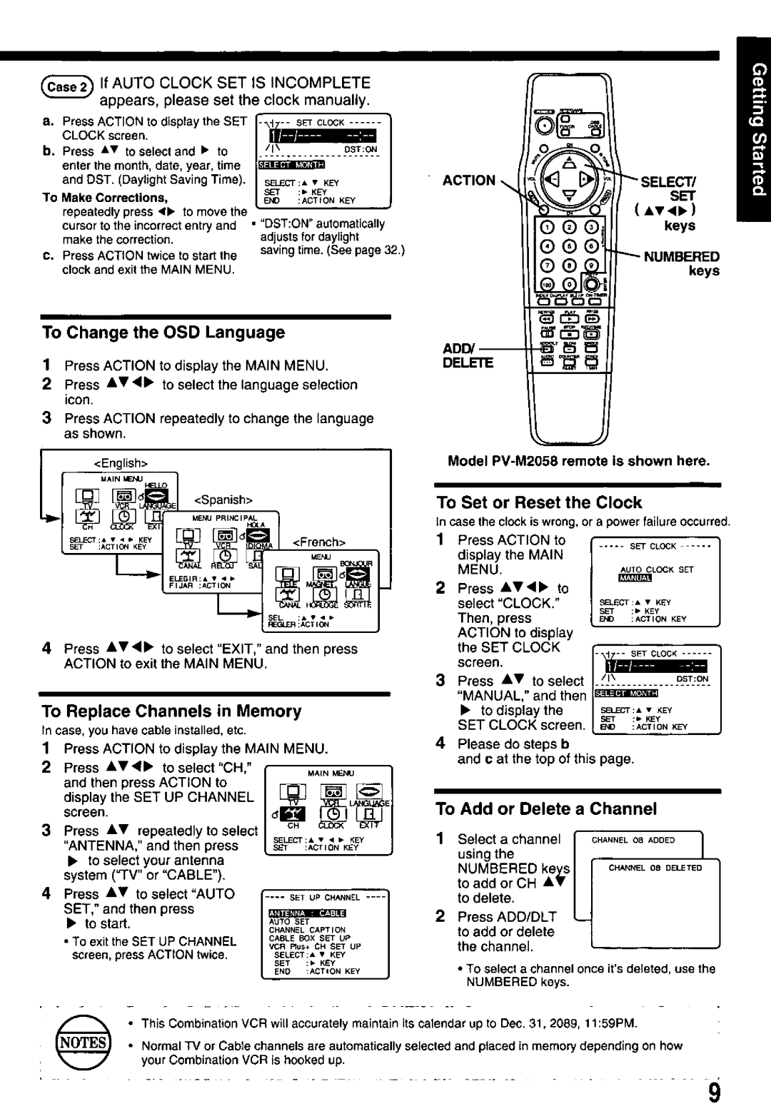 Panasonic PV-M2048, PV-M2058 manual 