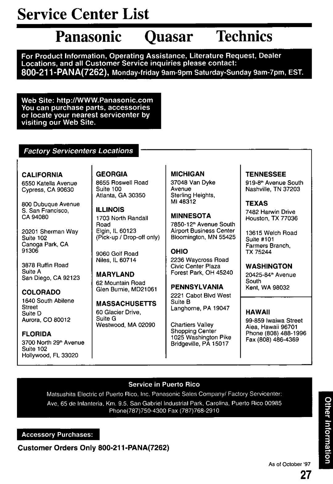 Panasonic PV-M2738 manual 