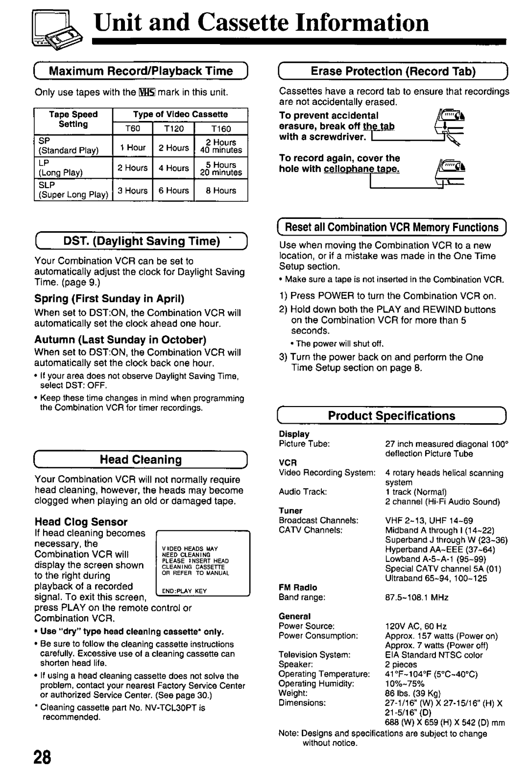 Panasonic PV-M2768 manual 