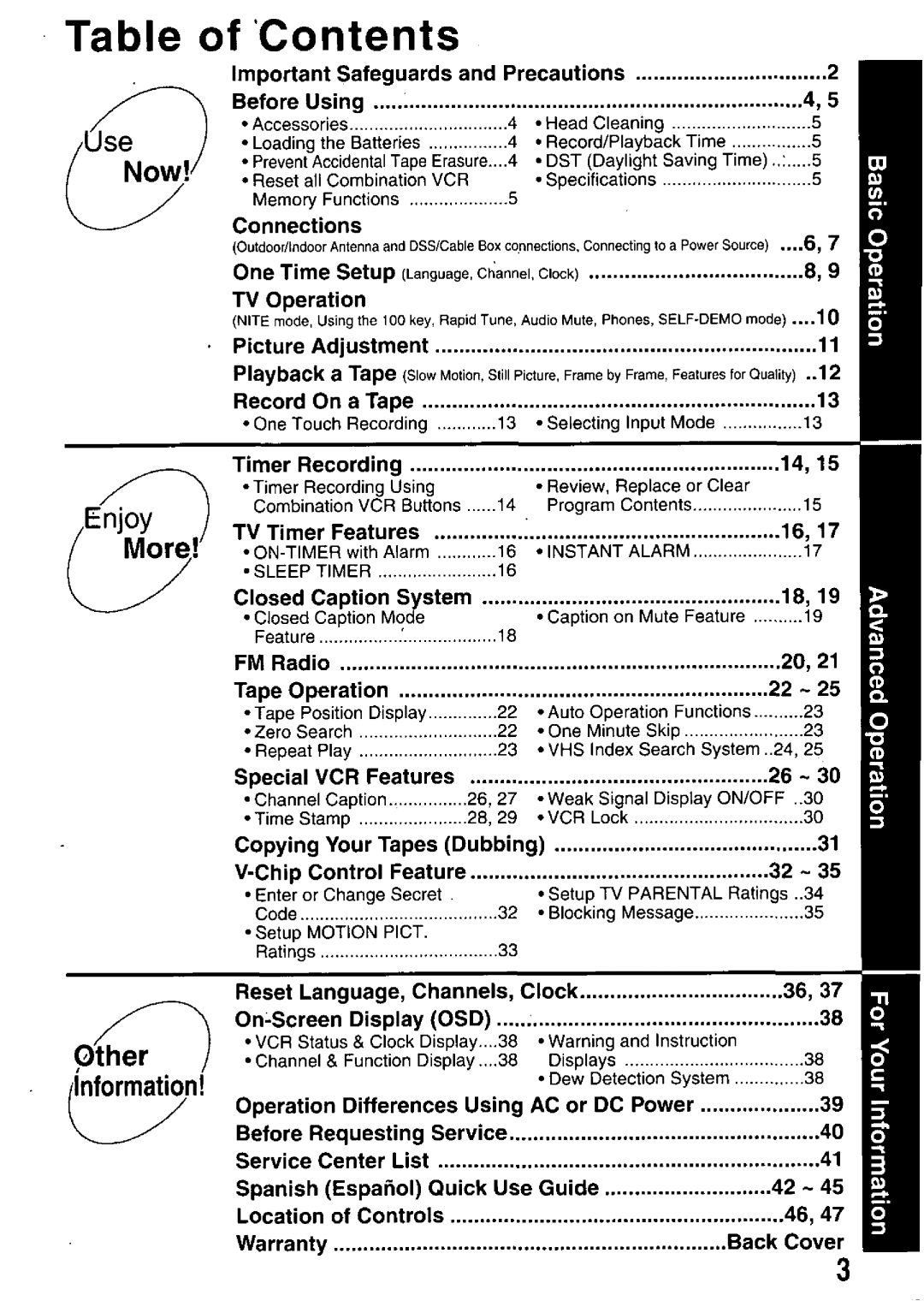 Panasonic PV M939 manual 