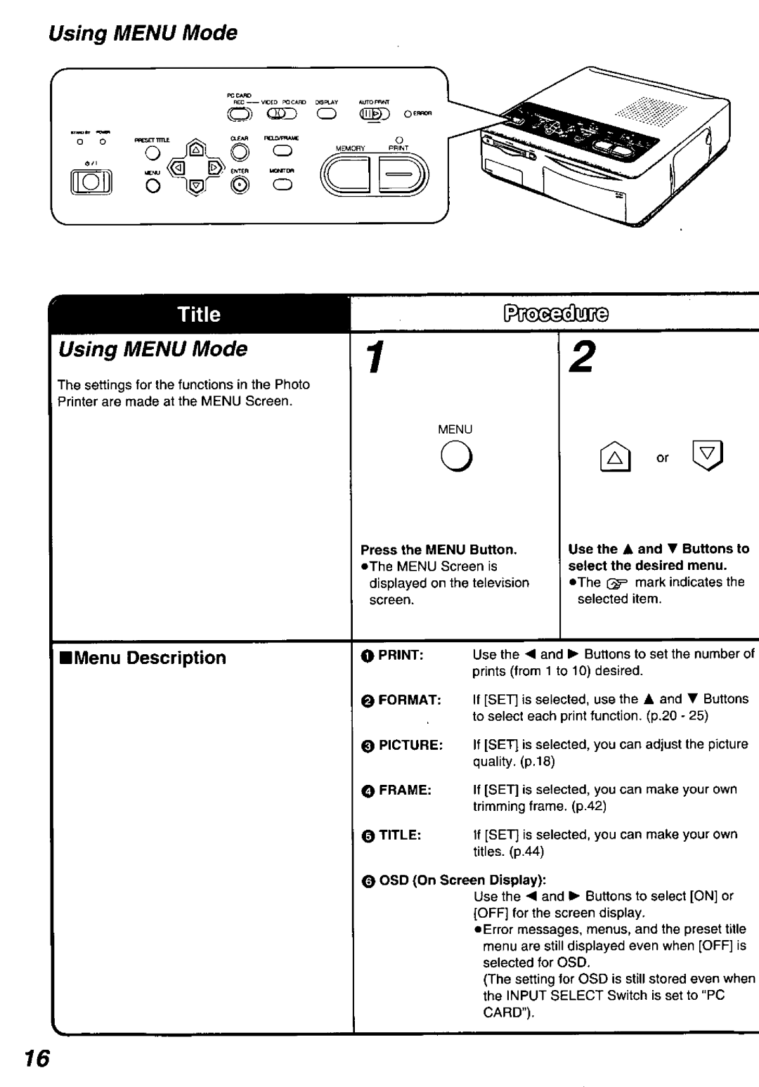 Panasonic PV-PD2000 manual 