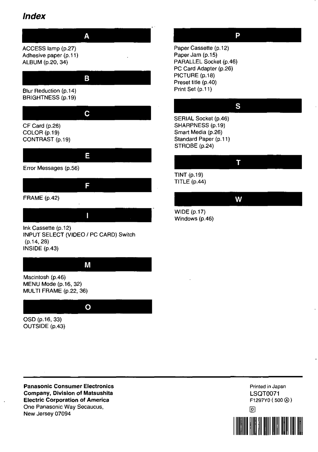 Panasonic PV-PD2000 manual 