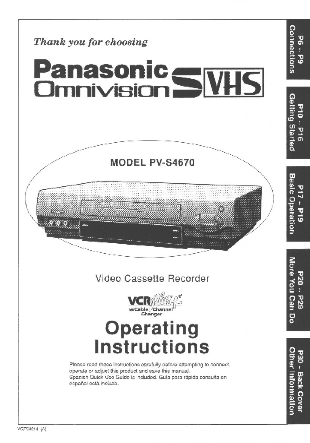 Panasonic PV-S4670 manual 