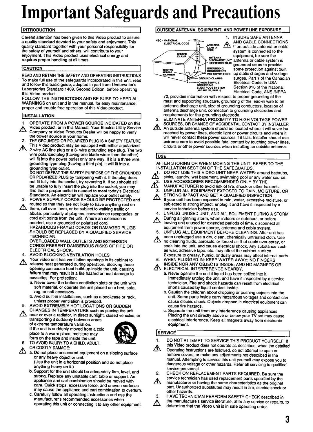 Panasonic PV-S4670 manual 