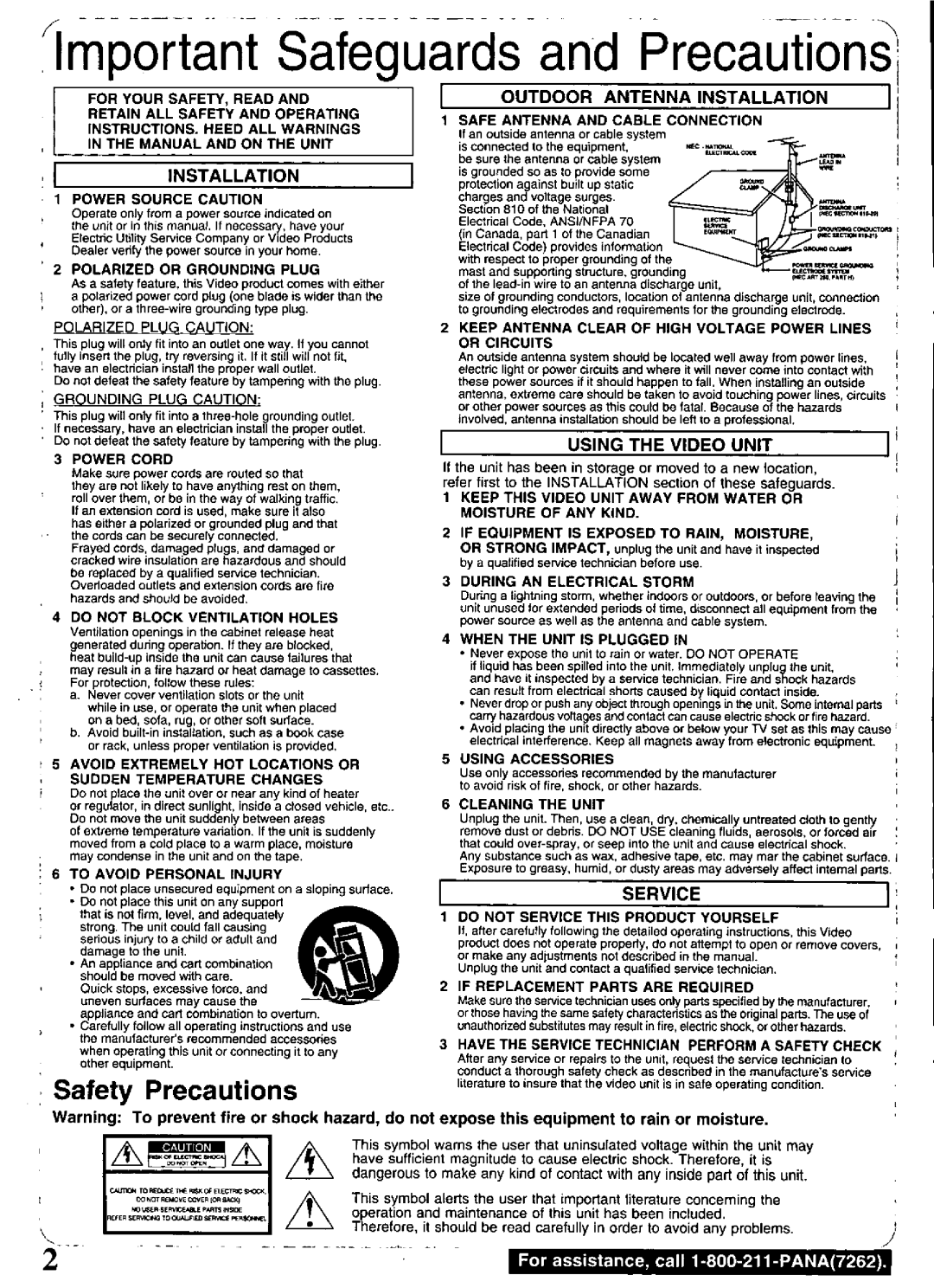 Panasonic PV-S9670 manual 