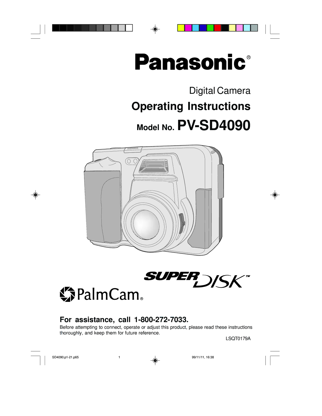 Panasonic PV-SD4090 operating instructions Operating Instructions 