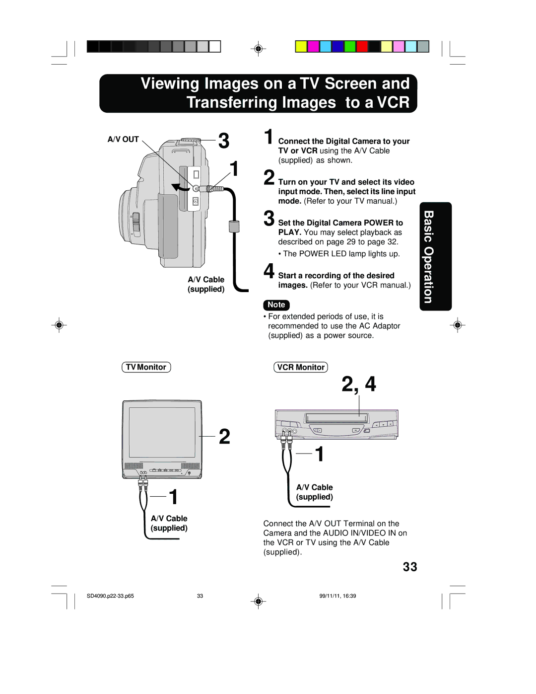 Panasonic PV-SD4090 operating instructions Out 