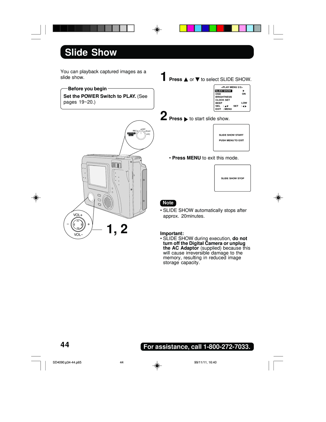 Panasonic PV-SD4090 operating instructions Slide Show 