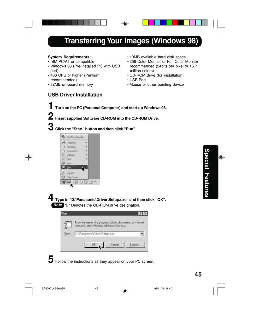 Panasonic PV-SD4090 operating instructions Transferring Your Images Windows, System Requirements 