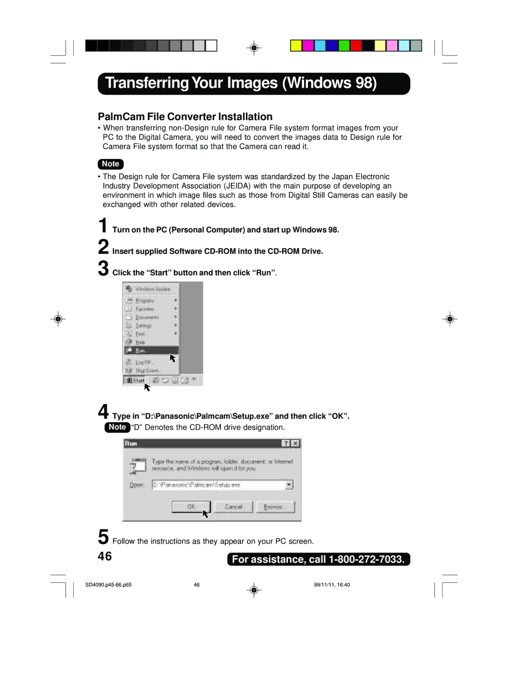 Panasonic PV-SD4090 operating instructions PalmCam File Converter Installation 