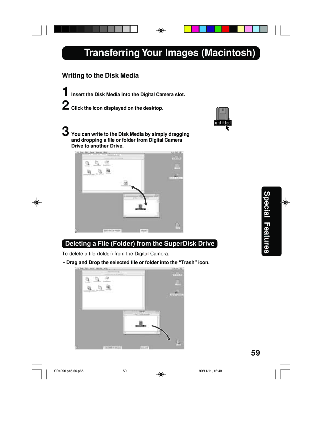 Panasonic PV-SD4090 operating instructions Deleting a File Folder from the SuperDisk Drive 