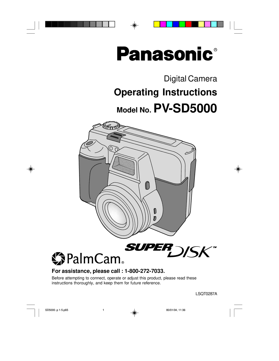 Panasonic PV-SD5000 operating instructions Instructions, Digital Camera 