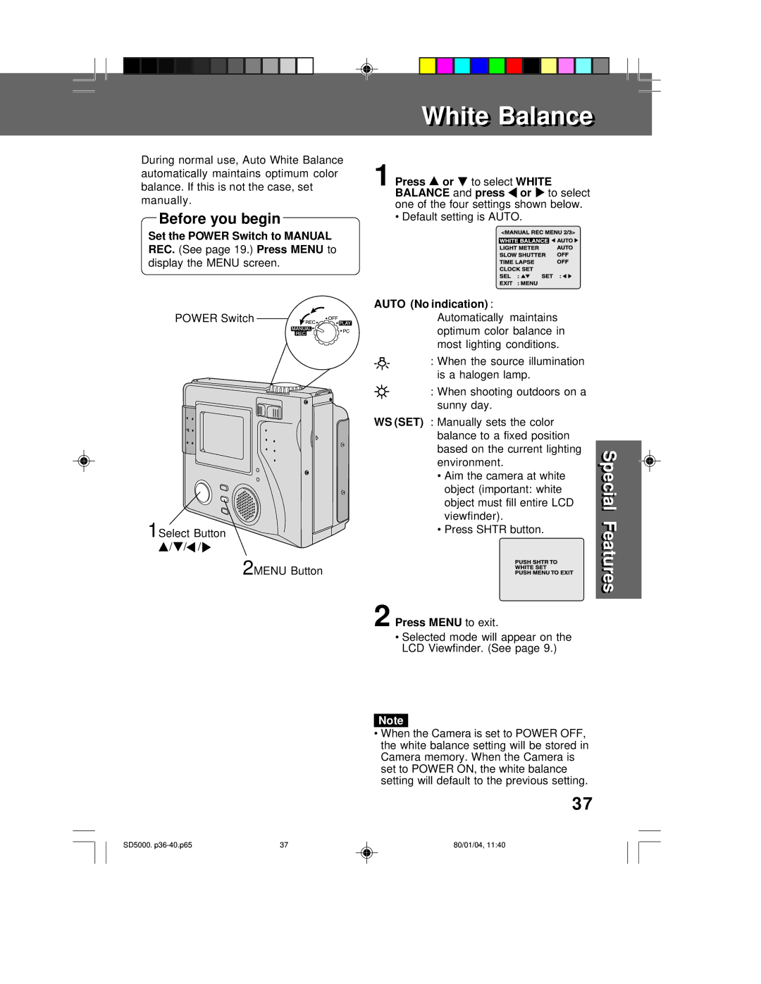 Panasonic PV-SD5000 operating instructions Before you begin, Ws Set 