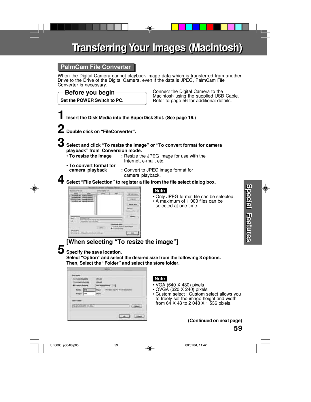 Panasonic PV-SD5000 operating instructions Internet, e-mail, etc, Camera playback, Only Jpeg format file can be selected 