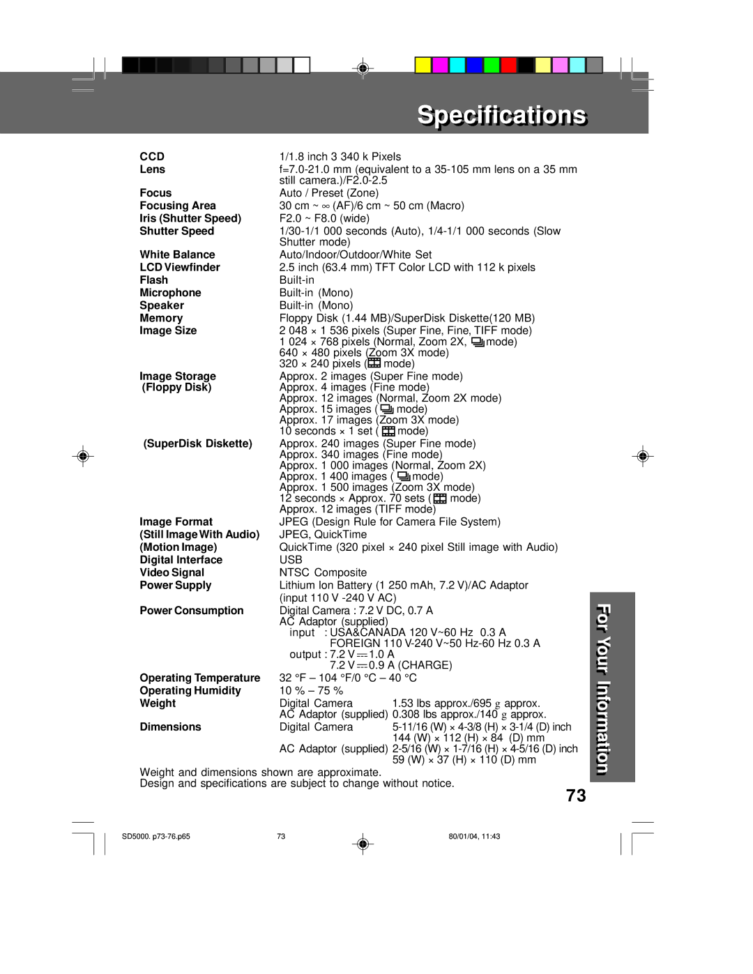 Panasonic PV-SD5000 operating instructions Ccd 