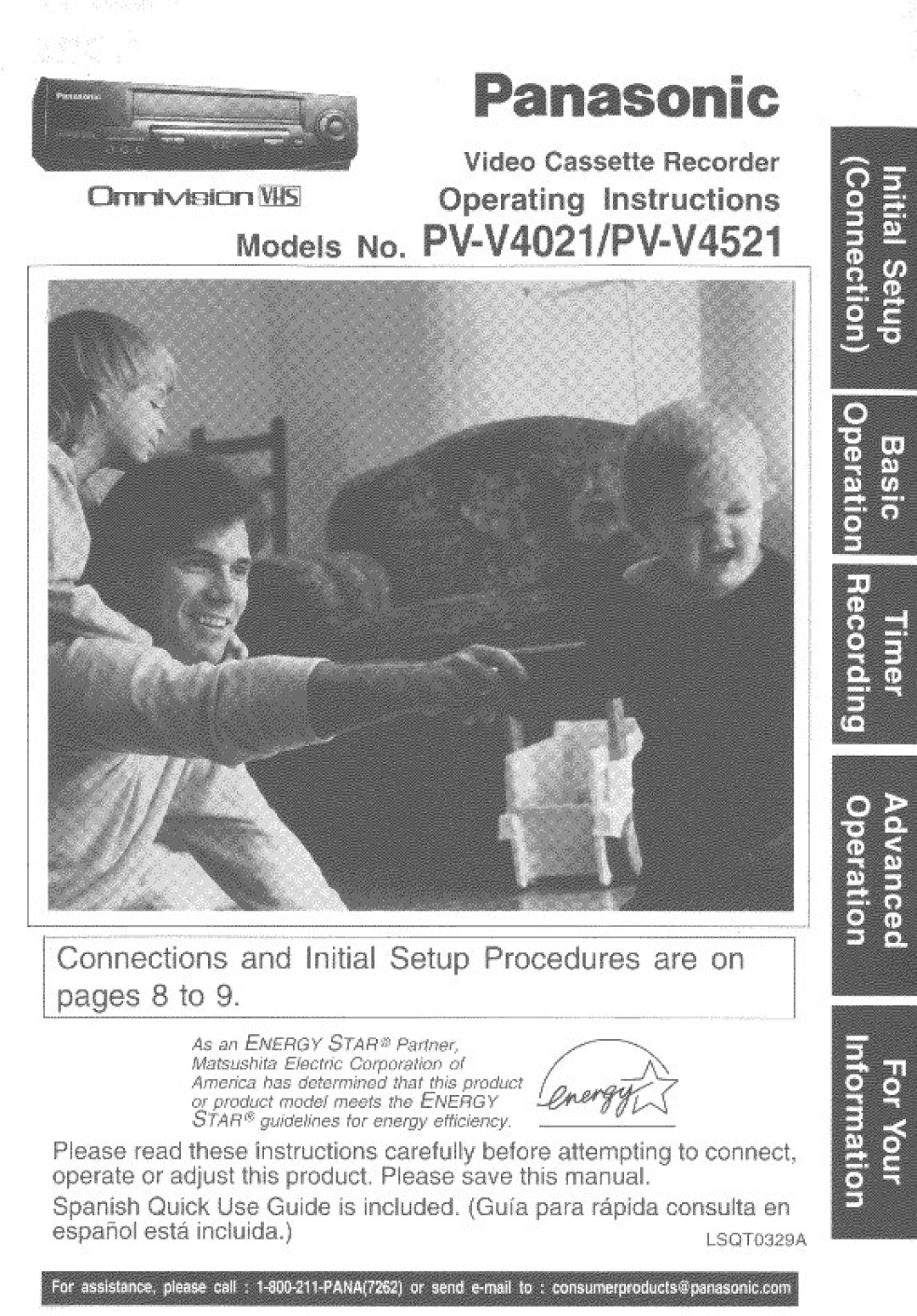 Panasonic PV-V4021, PV-V4521 manual 