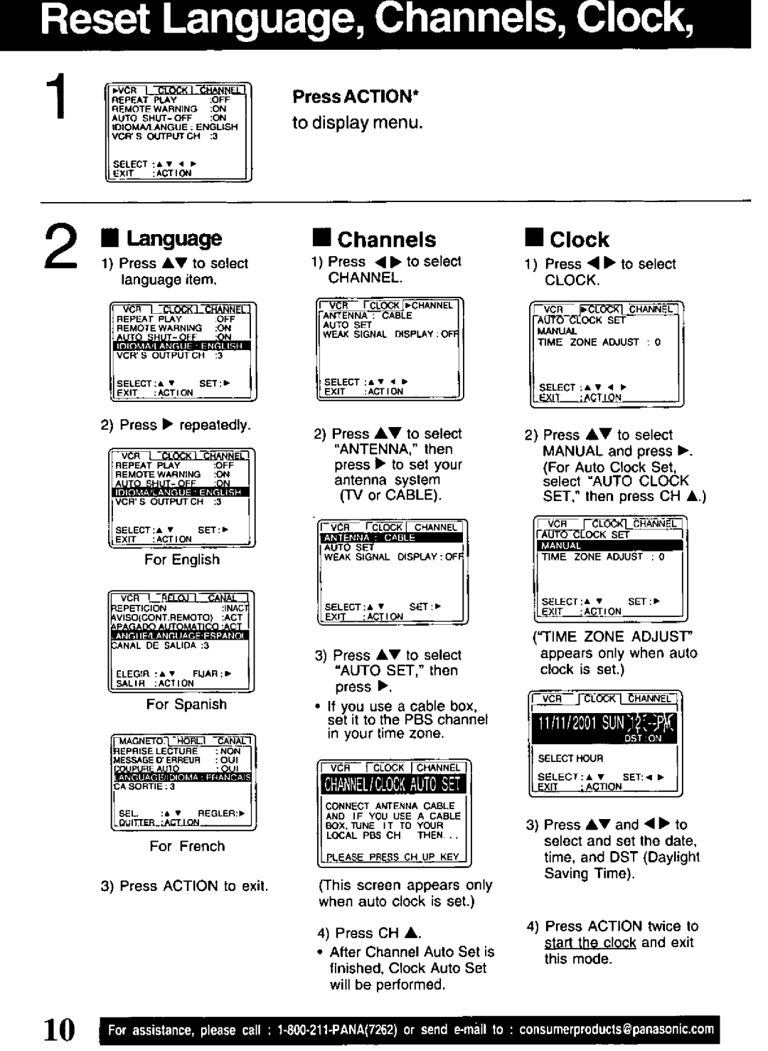 Panasonic PV-V4521, PV-V4021 manual 