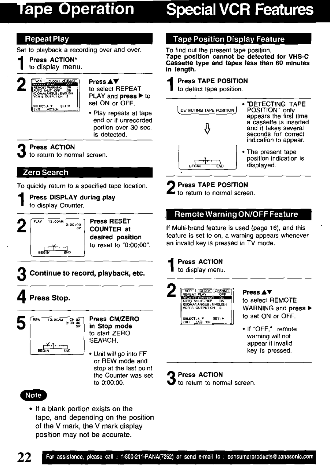 Panasonic PV-V4521, PV-V4021 manual 