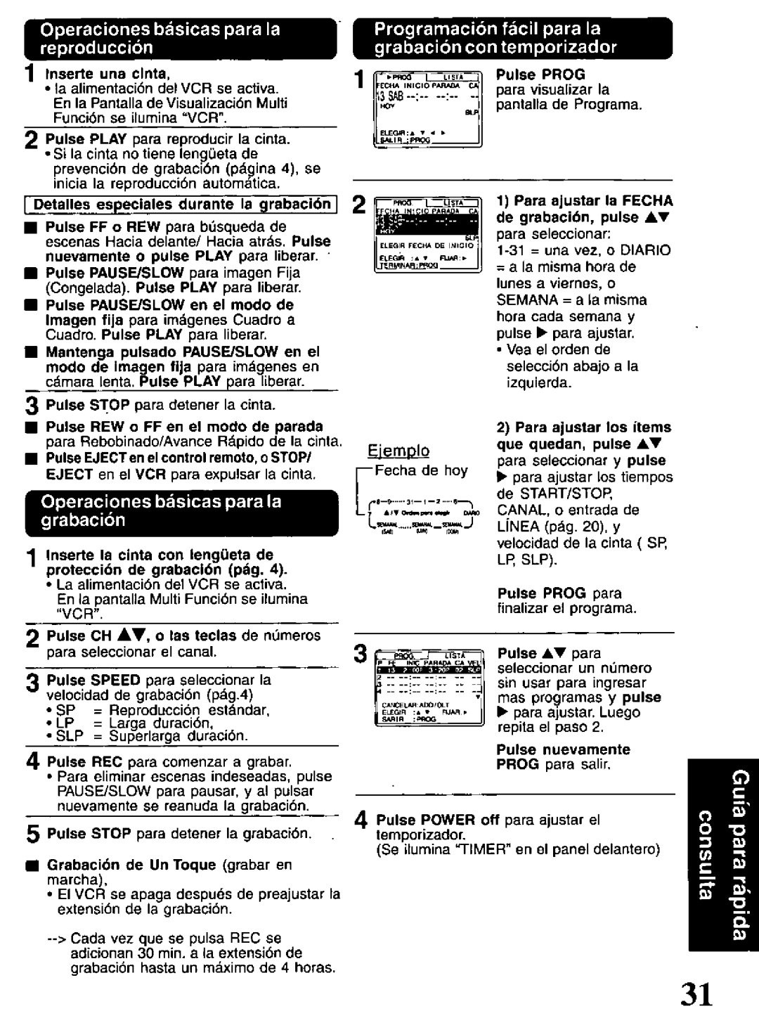 Panasonic PV-V4021, PV-V4521 manual 