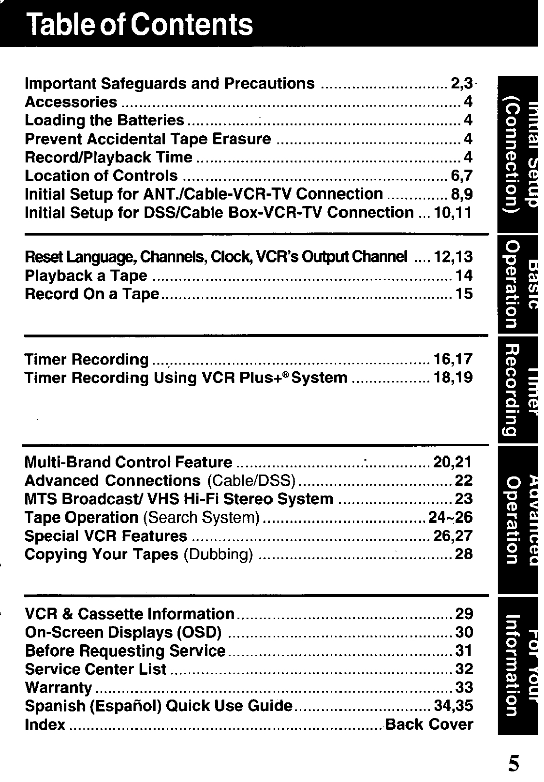 Panasonic PV-V4611 manual 