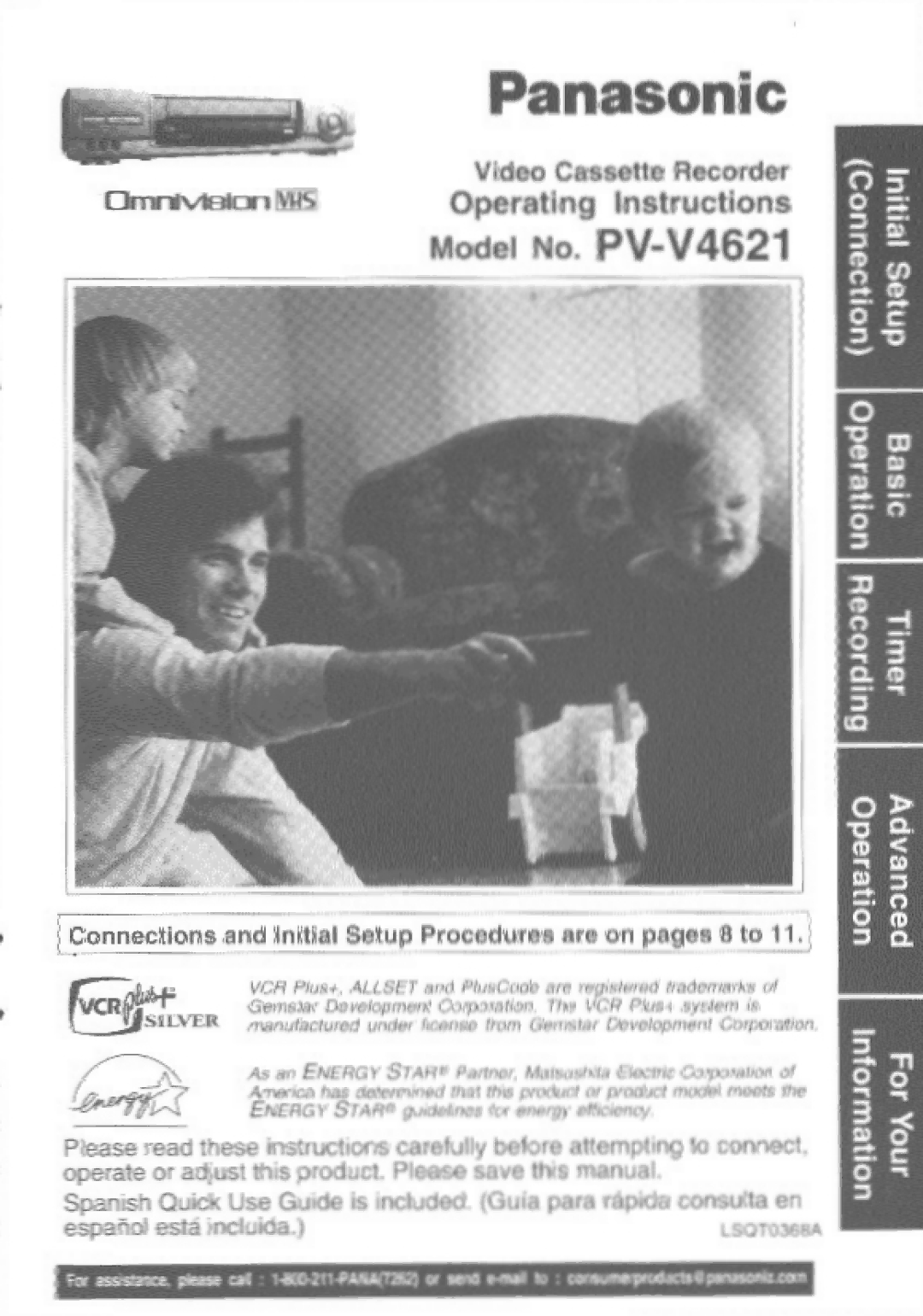 Panasonic PV-V4621 manual 