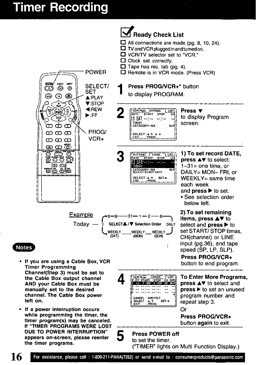 Panasonic PV-V4621 manual 