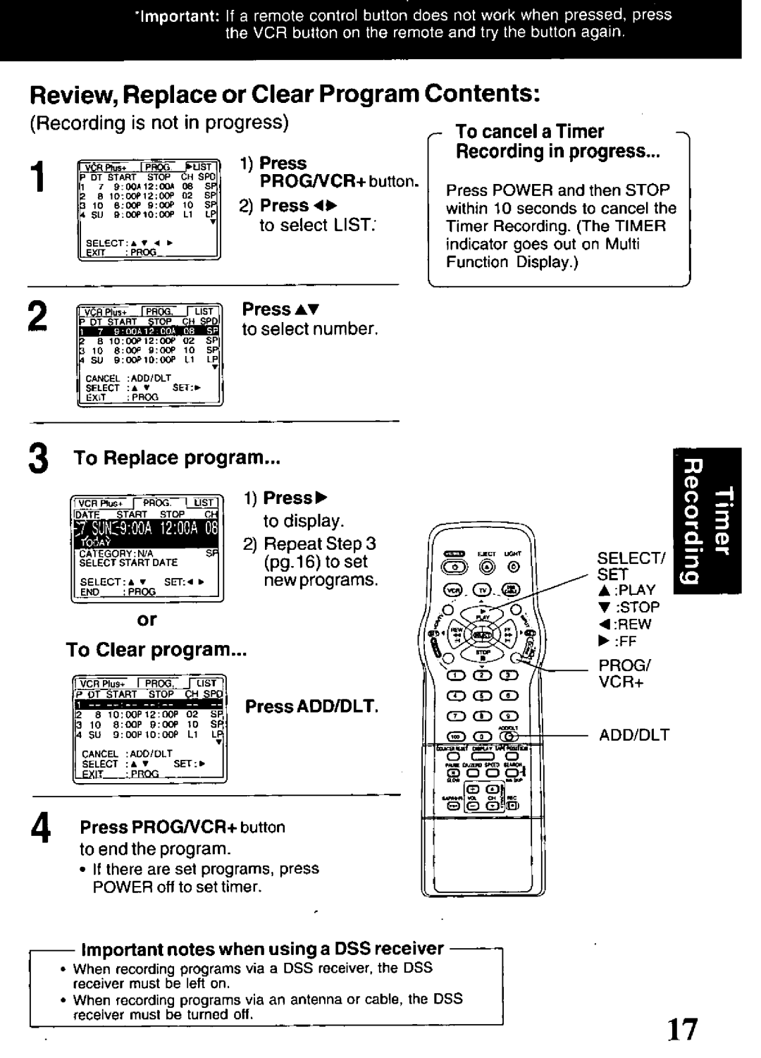 Panasonic PV-V4621 manual 